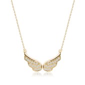 Colier argint placat cu aur galben cu aripi si pietre DiAmanti Z1320N_G-DIA Colier argint placat cu aur galben cu aripi si pietre DiAmanti Z1320N_G-DIA